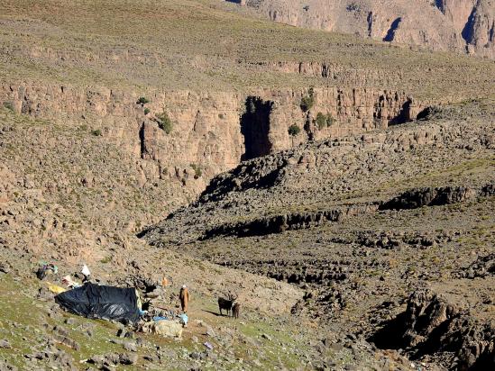 Un campement de nomades sur le rebord de l'Aqqa n'Tazzart