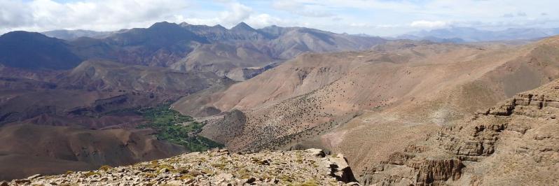 La verte vallée de la Tessaout vue depuis le tizi n'Asdrem