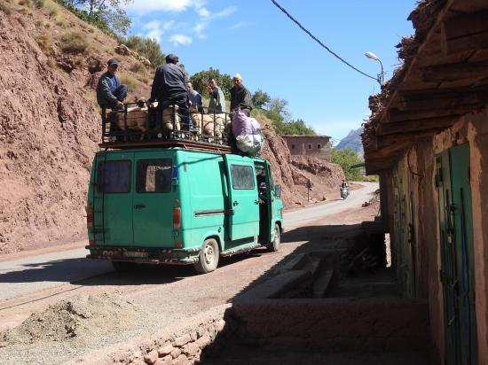 Transport local de retour du souk d'Abachkou