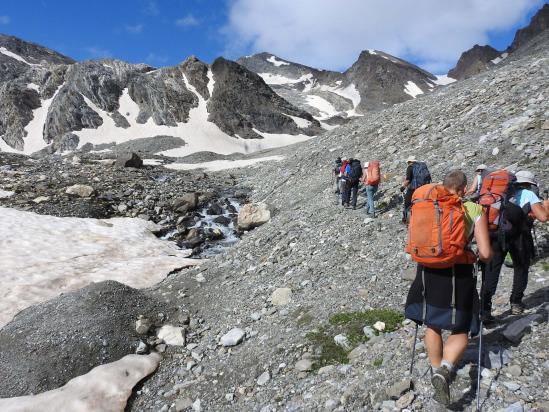 Le groupe à l'approche du col Bassac Deré