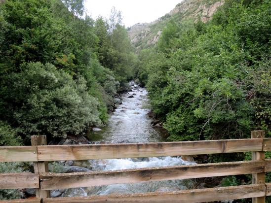 Sur le pont de Pina pour franchir la Noguera Palaresa